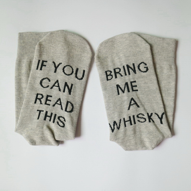 IF YOU CAN READ THIS BRING ME A WHISKY Letters Socks Cotton Socks Novelty Socks